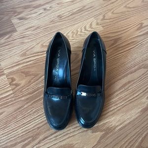 Via Spiga Leather Slip on Heels